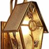 Wall Lamp European Outdoor Waterproof Wall Light Antique House Shape Wall Lamp Courtyard Villa Decoration Wall Sconce Glass Lantern E27 steampunk buy now online