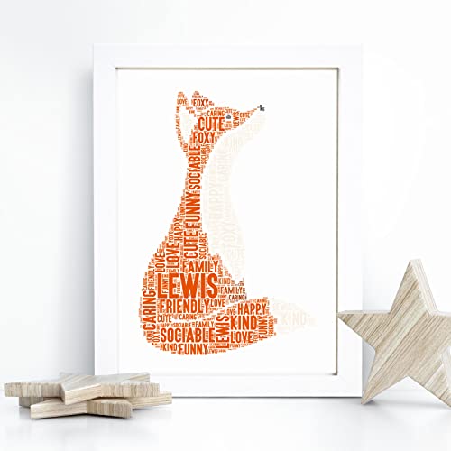Personalised Fox Word Art Print - A5, A4 Prints & Framed steampunk buy now online