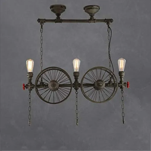 Raelf Retro Industrial 3-head Suspension Lamp Vintage Pendant, Light Metal Water Pipe, Lamp Tube, Bubbling, Steampunk, Industrial Chandelier, 3 Lights, E27 Socket, Edison Lamp, Chandelier, Rust Decora steampunk buy now online