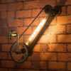 Vintage Wall Light Industrial Lighting Steampunk Loft Creative Bicycle Chain Design Do The Old Rusty Baking Paint Iron Metal Water Pipe Gear Wall Lamp Single Head E27 Socket for Restaurant Cafe Bar steampunk buy now online