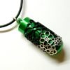 Black silver Flowers green amulet capsule container pendant, pill capsule waterproof, keepsake stash box aromatherapy, bottle cork by EmilySteampunk steampunk buy now online