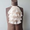 Cream Lace Jabot, Vampire Cosplay, Pirate Cosplay, Steampunk Wedding Costume, Ruffled Collar by BUMBERINY steampunk buy now online