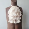 Cream Lace Jabot, Vampire Cosplay, Pirate Cosplay, Steampunk Wedding Costume, Ruffled Collar by BUMBERINY steampunk buy now online