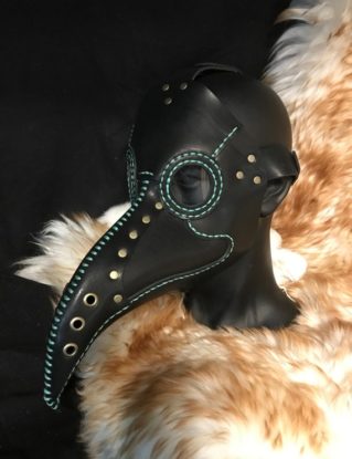 Genuine Leather Steampunk Handmade Hand Stitched Plague Doctor Mask With Beak Black Leather Face Mask Costume Halloween Party by Blackskullarmoury steampunk buy now online