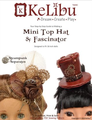 Mini Top Hat & Fascinator for 18 inch dolls by kelibudesign steampunk buy now online