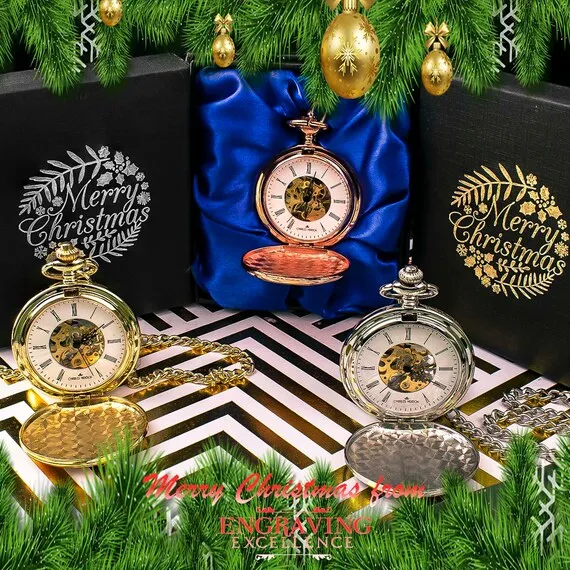 Personalised Mechanical Silver/Rose Gold/Gold Pocket Watch, Christmas Gift for Page Boy, Father, Usher,Engraved Pocket Watch for Men by AmazingEngraving steampunk buy now online