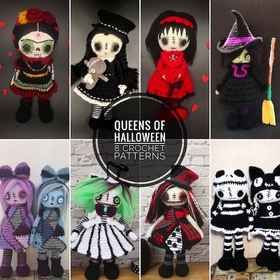 Sale AMIGURUMI PATTERN BUNDLE, Halloween doll, home decor, modern crochet, monster doll, scarecrow, creepy cute dolls, scary doll, rag doll by CreativeChaosArts steampunk buy now online