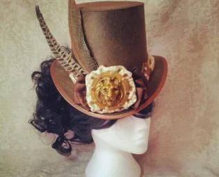 Top hat, Lion Tamer, Steampunk Hat, Festival Hat, Steampunk Wedding, Full size top hat, Cosplay hat, Steampunk outfit, Steampunk costume by OohLaLaBoudoir steampunk buy now online