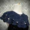 Victorian capelet, Blue Velvet, Victorian collar, Steampunk capelet, Celtic, Boho, Lace Crochet Shawl, Collar, Civil War, Gothic Romantic by Scarletrabbit steampunk buy now online