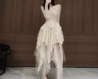 Victorian lace dress,gothic steampunk dress, irregular dress, Lolita fashion party dress, romantic dress, retro costume asymmetrical dress by AprilRoseandCo steampunk buy now online