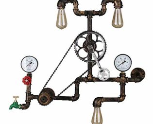 GLXLSBZ Wall Lamps 3-Light Water Pipe Wall Light Industrial Retro Vintage Metal Wall Lantern Antique Steampunk Wrought Iron Wall Sconce La(Indirect Lighting) steampunk buy now online