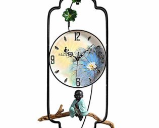 OH Artwork Wall Zen Wall Clock Chinese Style Buddha Zen Lotus Hanging Clock Silent Non Ticking Contemporary Decor for Bedroom Living Room Office Ready to Hang Decorative Clock steampunk buy now online