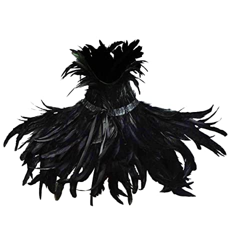 keland Gothic Feather Shrug Cape Shawl Choker Collar Halloween Costume (Black B)(Size: One Size) steampunk buy now online