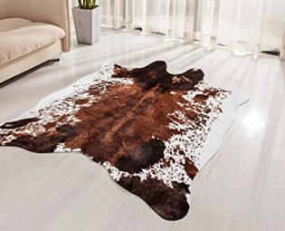 NativeSkins Faux Cowhide Rug Large (4.6ft x 6.6ft) - Cow Print Area Rug with No-Slip Backing steampunk buy now online