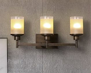 Vintage Wall Light Indoor Lighting American Rural Simple Mirror Light Bedside Lamp Candlestick Glass Shade Iron Wall Lamp Three Heads E27 Socket for Retro House, Bar, Restaurants, Coffee Shop, Club steampunk buy now online