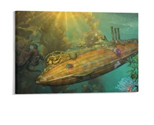 BAODANBA Canvas Wall Art Sci Fi Steampunk Airship Canvas Poster Wall Art Decor Prints Picture Paintings For Living Room Bedroom40X60Cm steampunk buy now online