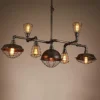 Raelf 7 Lamp Industrial Rice Style Wrought Iron Chandelier Vintage Rustic Steampunk Pendant Lights Farmhouse Chandelier Iron Metal Water Pipe Chandelier Vintage Ceiling Pendant E27/E26 Ceiling Light steampunk buy now online