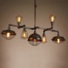 Raelf 7 Lamp Industrial Rice Style Wrought Iron Chandelier Vintage Rustic Steampunk Pendant Lights Farmhouse Chandelier Iron Metal Water Pipe Chandelier Vintage Ceiling Pendant E27/E26 Ceiling Light steampunk buy now online