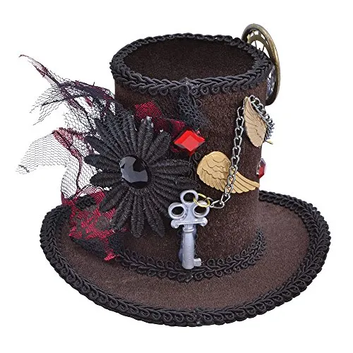 Bristol Novelty BH612 Steampunk Tall Top Hat Mini, Womens, One Size steampunk buy now online