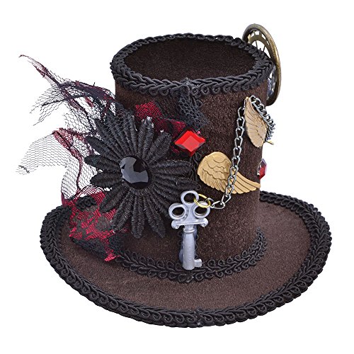 Bristol Novelty BH612 Steampunk Tall Top Hat Mini, Womens, One Size steampunk buy now online