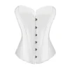 Women Satin Plain Pure Black Bustier Top Burlesque Basque Shaper Boned Corset (White, 10) steampunk buy now online Women Satin Plain Pure Black Bustier Top Burlesque Basque Shaper Boned Corset (White, 10) steampunk buy now online