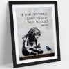 CANVASARTSHOP- BANKSY BLUE BIRD GIRL QUOTE PORTRAIT- PREMIUM WALL ART FRAMED PICTURE PRINTS - 3 COLOURS - 4 SIZES (BLACK, A1) steampunk buy now online
