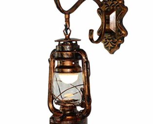 GLXLSBZ Bronze Creative Retro Wall Lamp Personalized Kerosene Lamp Iron Bar Cafe Iron Iron Sconces Wall Lighting 1 Light 15 * 20.5 * 34cm(Home Lighting) steampunk buy now online