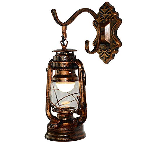 GLXLSBZ Bronze Creative Retro Wall Lamp Personalized Kerosene Lamp Iron Bar Cafe Iron Iron Sconces Wall Lighting 1 Light 15 * 20.5 * 34cm(Home Lighting) steampunk buy now online