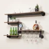 Industrial Pipe Shelves Wine Rack Wall Mounted with 4 Stem Glass Holder,Bar Shelves 39in Metal Hanging Wine Rack, Rustic Floating Pipe Shelf, Living Room Kitchen Decor Display Rack steampunk buy now online Industrial Pipe Shelves Wine Rack Wall Mounted with 4 Stem Glass Holder,Bar Shelves 39in Metal Hanging Wine Rack, Rustic Floating Pipe Shelf, Living Room Kitchen Decor Display Rack steampunk buy now online