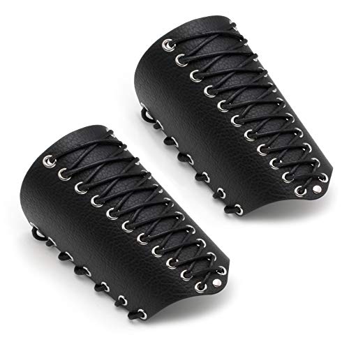 MILAKOO 1-2 Pcs Mens Leather Wide Cuff Wrap Gauntlet Wristband Fastening Arm Armor Cuff Adjustable steampunk buy now online