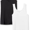 Amazon Essentials Women's Slim-Fit Vest, Pack of 2, Black/White, M steampunk buy now online