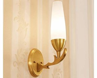 GLXLSBZ Wall Lamp Simple Copper Wall Lamp Bedroom Bedside Aisle Lamp Double Head Living Room E14 Wall Light 17.7" H Wall Sconce Lighting Fi(Home Lighting) steampunk buy now online