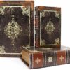 Jolitac Decorative Book Boxes Pattern Antique Book Invisible box Storge Box with Magnetic Cover, Faux Wood Set of 3 Storage Set (Dark Vintage) steampunk buy now online