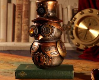 Hootle 22.7cm Steampunk Owl with Top Hat Figurine by ThePurpleSpell steampunk buy now online