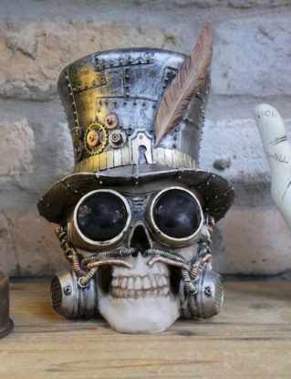 Industrial Steampunk Skull Home Ornament Quality Resin Sculpture / Desk Sculpture / by GrantsCo steampunk buy now online