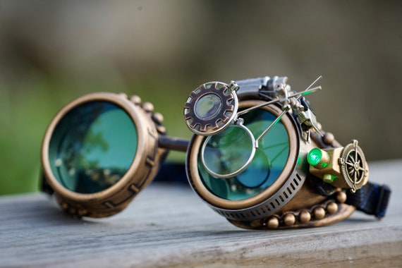 Steampunk Goggles Rave Glasses Victorian gcg aviator cosplay costume clothing accessory for Burning man and music festival by SteampunkLovers steampunk buy now online