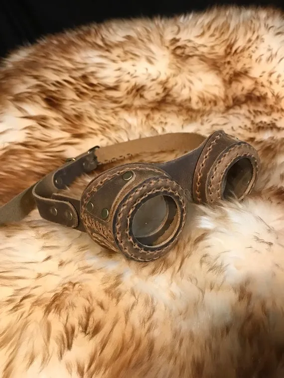 Steampunk Handmade Hand Stitched Genuine Leather Goggles Fodder Brown Hat Goggles Costume Fancy Dress Cosplay by Blackskullarmoury steampunk buy now online Steampunk Handmade Hand Stitched Genuine Leather Goggles Fodder Brown Hat Goggles Costume Fancy Dress Cosplay by Blackskullarmoury steampunk buy now online
