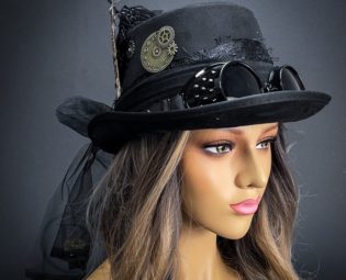 Steampunk Hat Black , Steampunk Goggle, Steampunk Gears, Steampunk Accessories by 4everstore steampunk buy now online