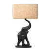 Desk Lamp Study Office Simple Modern Lighting Living Room Bedroom Bedside Reading Lamp Linen Fabric Shade Hand Carved Black Elephant Resin Table Lamp E27 with Button Switch steampunk buy now online