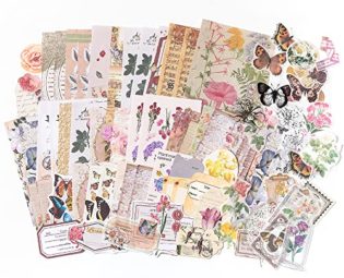 Aldieco 260pcs Vintage Scrapbooking Stickers Paper Pack, DIY Retro Journaling Supplies Stickers kit,Flowers Scrapbook Paper Accessories, Flowers Washi Paper Sticker (hualuokongshan) steampunk buy now online