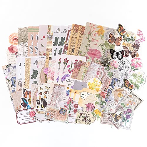Aldieco 260pcs Vintage Scrapbooking Stickers Paper Pack, DIY Retro Journaling Supplies Stickers kit,Flowers Scrapbook Paper Accessories, Flowers Washi Paper Sticker (hualuokongshan) steampunk buy now online