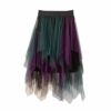 Janly Clearance Sale Skirt for Women , Women Spring Summer Belt Elastic High Waist Long Mesh Skirt Womens Pleated , for Holiday Summer (Purple-XXL steampunk buy now online