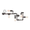 SEESEE.U Vintage Industrial Retro Metal Water Pipe Wall Lamp with Five Edison Light Sources Wall Lamp Steampunk Wall Light with Copper Finish steampunk buy now online