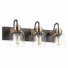 PRESDE Black Vintage Bathroom Vanity Light Fixtures Over Mirror Bath Vanity Glass Globe Wall Lamp（3-Light） steampunk buy now online