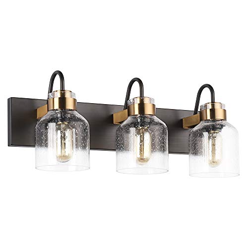 PRESDE Black Vintage Bathroom Vanity Light Fixtures Over Mirror Bath Vanity Glass Globe Wall Lamp（3-Light） steampunk buy now online