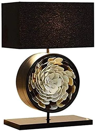 Table Lamp Chinese Zen Bedside Desk Lamp Novelty Leather Parquet Wooden Desk Lamp Black Fabric Shade for Living Room Entrance Bedroom Bedside Lamp steampunk buy now online