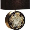 Table Lamp Chinese Zen Bedside Desk Lamp Novelty Leather Parquet Wooden Desk Lamp Black Fabric Shade for Living Room Entrance Bedroom Bedside Lamp steampunk buy now online