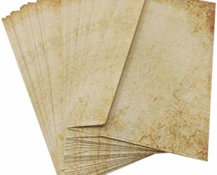 20 x Old Vintage Design Paper Envelopes DIN Lang for A4 Paper Great for Vintage invites and Letters steampunk buy now online