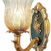 European Style Retro Fashion Carved Glass Wall Lamp Copper Craft Wall Lamp Living Room Bedroom Bedside Wall Candle Holder Corridor Staircase Wall Lamp steampunk buy now online