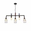 N / A Retro Industry Water Pipe Hanging Lights Metal Cage Lampshade Steampunk Style Vintage Loft Ceiling Pendant Light Adjustable Height Chandelier Dining Table Living Room Bar 6 Lights E27 steampunk buy now online